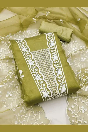 MANVAA Floral Embroidered Unstitched Dress Material