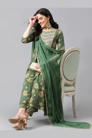 Khushal K Women Ethnic Motifs Embroidered Regular Gotta Patti Kurta with Palazzos & With Dupatta