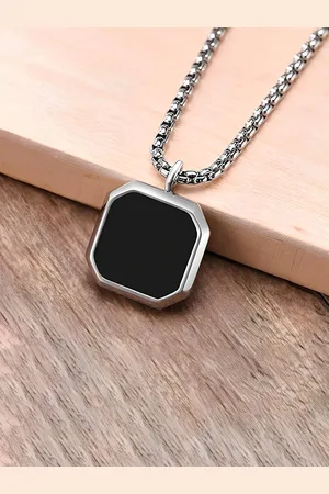 KARISHMA KREATIONS Unisex Silver Plated Stainless Steel Pendants with Chains