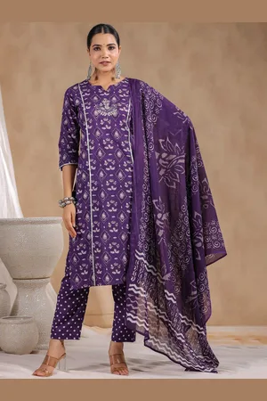 Ishin Ethnic Motifs Printed Gotta Patti Pure Cotton Kurta with Trouser & Dupatta