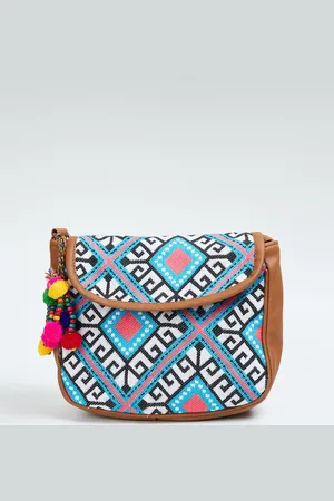 Max Collection Geometric Structured Sling Bag with Tasselled