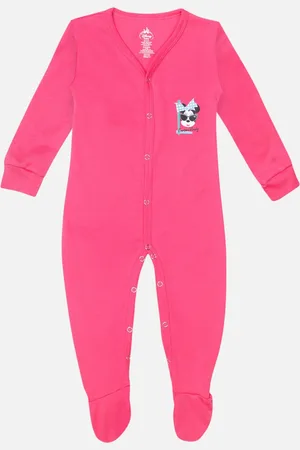 BodyCare Infant Girls Minnie Mouse Printed Cotton Sleepsuit