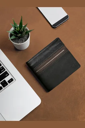 Hidesign Men Black Textured Two Fold Leather Wallet