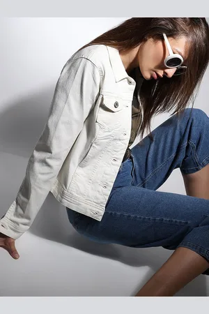 VERO MODA Spread Collar Lightweight Crop Denim Jacket