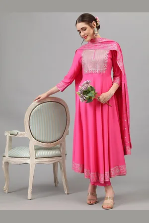 Khushal K Women Ethnic Motifs Embroidered Empire Sequinned Kurta with Palazzos & With Dupatta