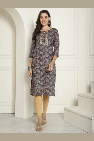 Rajnandini Foil Printed Straight Kurta