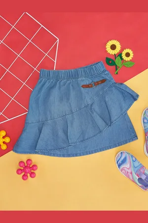 Pantaloons Girls Layered A-Line Skirt