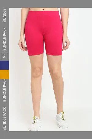 Jinfo Women Pack Of 3 Mid-Rise Lycra Cycling Shorts