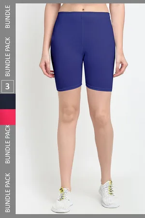 Jinfo Women Pack Of 3 Mid-Rise Cycling Biker Shorts