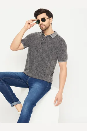 Club York Floral Printed Polo Collar Short Sleeves T-shirt