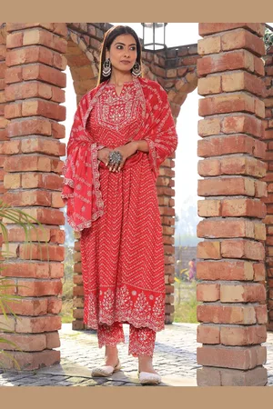 Armaan Ethnic Embroidered Empire Anarkali Kurta with Trousers & Dupatta