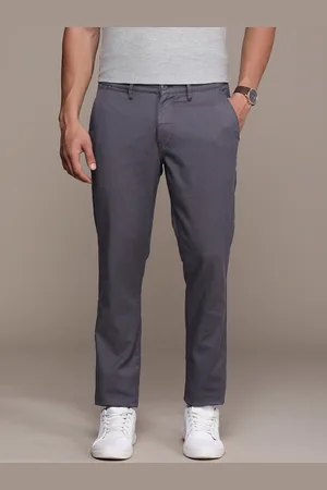 Nautica Men Mid Rise Self Design Textured Slim Fit Chinos Trousers