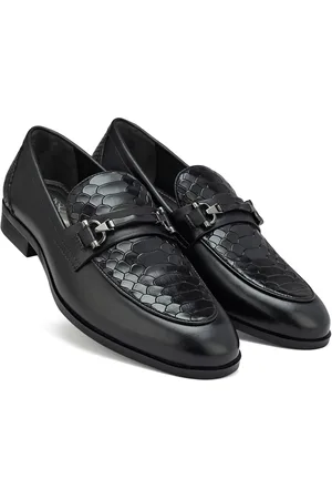 ROSSO BRUNELLO Men Textured Leather Formal Loafers