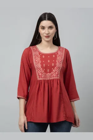 GRACIT Ethnic Motifs Embroidered Top