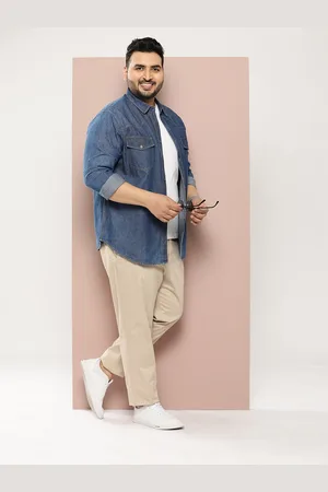 Sztori Men Plus Size Original Solid Casual Shirt