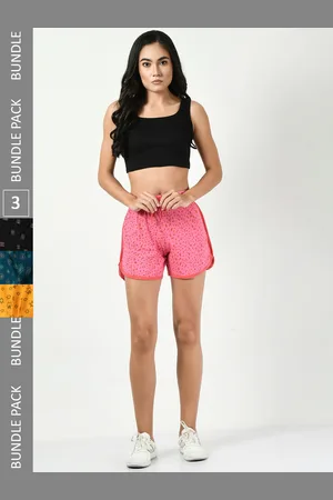 BAESD Women Pack Of 3 Printed High-Rise Hot Pants