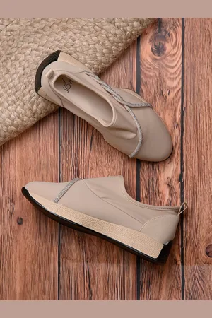 Jove Women Perforations PU Slip-On Sneakers