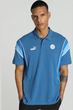 PUMA Manchester City FtblArchive Football Printed Polo Collar Cotton T-shirt