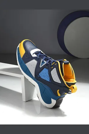 HRX Men Striped Lace Up Mid-Top Sneakers Shoes