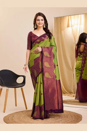 VAIRAGEE Woven Design Ethnic Motifs Zari Banarasi Saree