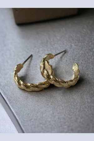 ISHKAARA Gold-Plated Circular Half Hoop Earrings