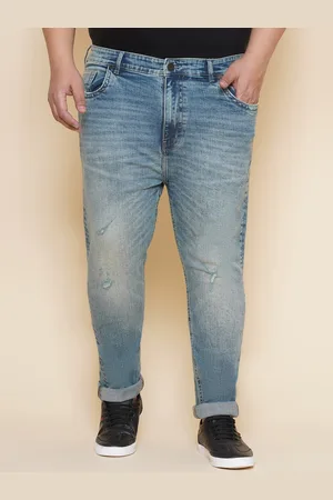 John Pride Men Mildly Distressed Heavy Fade Whiskers Stretchable Jeans