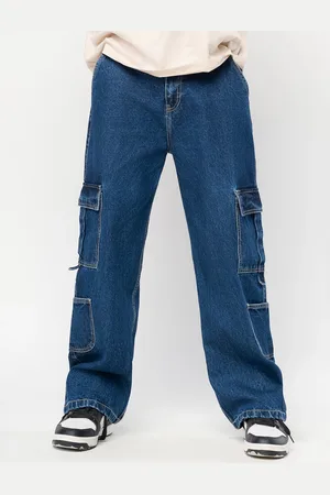 FREAKINS Men Straight Fit Pure Cotton High-Rise Jeans