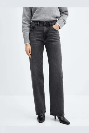 MANGO Women Cotton Straight Fit Light Fade Jeans