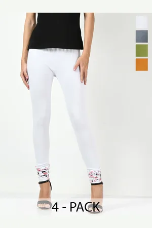 BAESD Women Pack Of 4 Printed Slim-Fit Churidar-Length Cotton Lycra Leggings