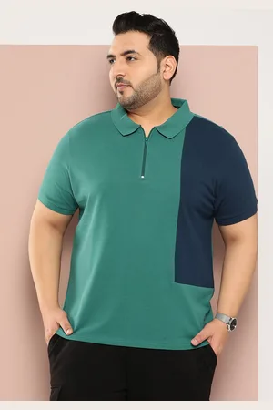 Sztori Men Plus Size Colourblocked Polo Collar T-shirt