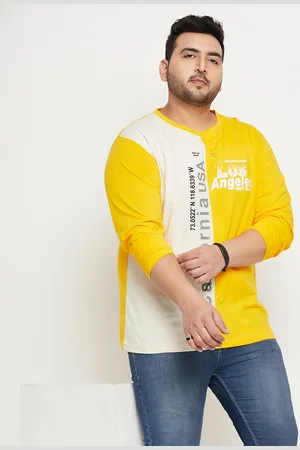 Club York Plus Size Typography Printed Round Neck Cotton T-shirt