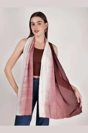 Mast & Harbour White & Maroon Tie & Dye Scarf