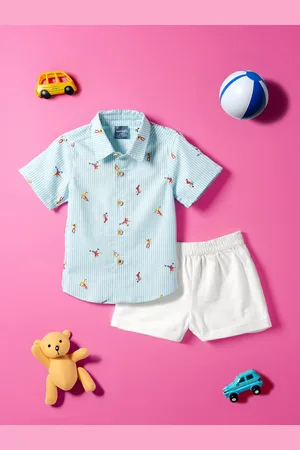 Nauti Nati Boys Printed Pure Cotton Shirt with Shorts