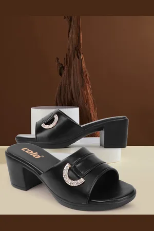 COLO Embellished Block Sandals with Buckles