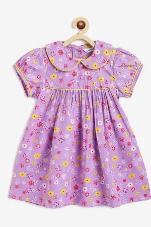 Campana Floral Print Peter Pan Collar Puff Sleeve Empire Dress