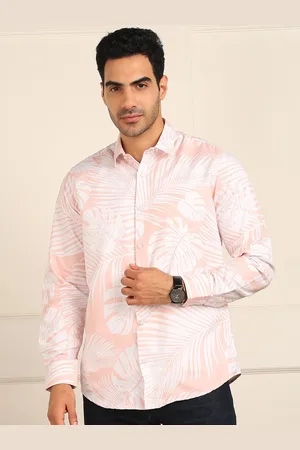 FUBAR Slim Fit Floral Printed Spread Collar Long Sleeves Casual Shirt