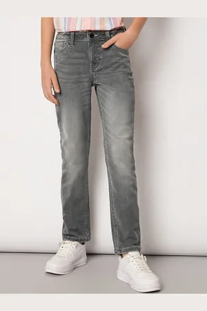 JACK & JONES Boys Straight Fit Clean Look Heavy Fade Stretchable Jeans