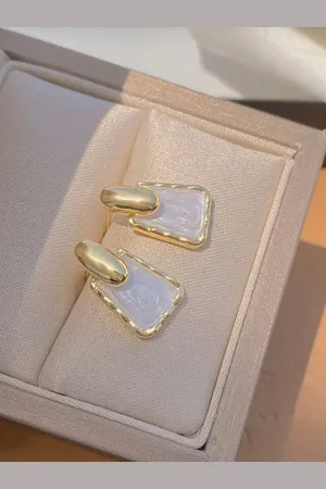 ISHKAARA Gold Plated Classic Half Hoop Earrings