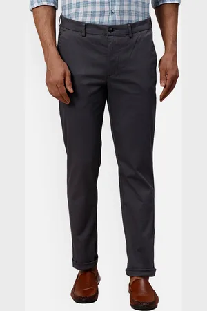 Park Avenue Men Mid-Rise Textured Smart Trousers