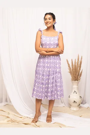FIORRA Floral Print Fit & Flare Midi Dress