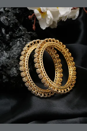 Anouk Set Of 2 Gold-Plated Stone Studded Bangles