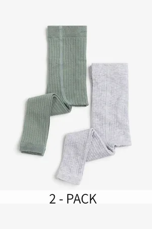 H&M Boys 2-Pack Ribbed Footless Tights