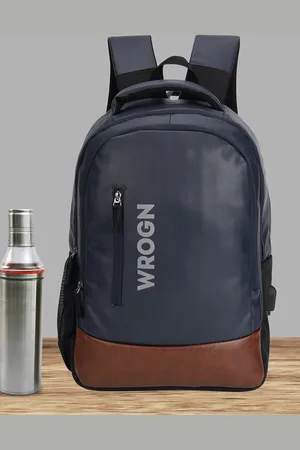 WROGN Unisex Brand Logo Backpack with USB Charging Port