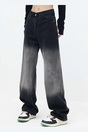 LULU & SKY Women Straight Fit Low-Rise Stretchable Heavy Fade Jeans