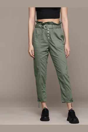 Roadster The Lifestyle Co. Women Panelled Trousers with Belt