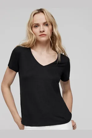 Color Capital V Neck Short Sleeves Relaxed Top