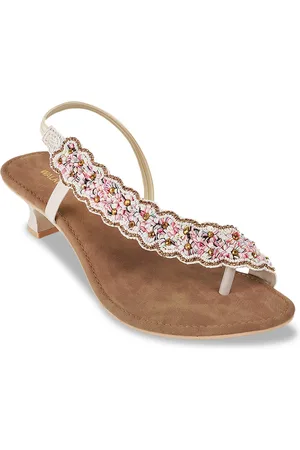 Metro Embellished Open Toe Block Heels