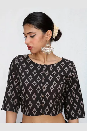 Chidiyaa Block Printed Cotton Saree Blouse