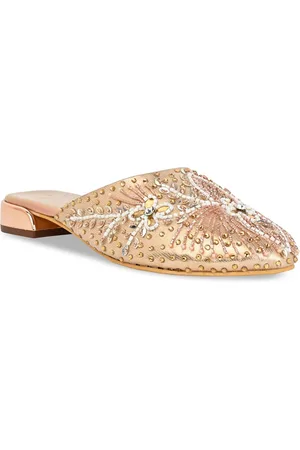 Rocia Embellished Pointed Toe Block Heeled Mules