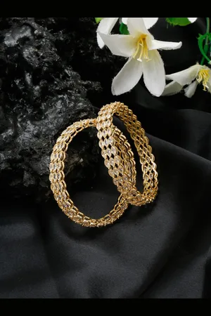 Anouk Set Of 2 Gold-Plated Stone Studded Bangles